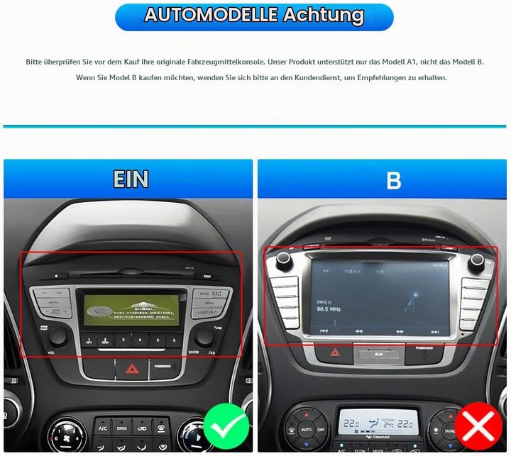 CAMECHO 4G+64G Android 15 Autoradio mit Navi Wireless Carplay für Hyundai IX35 2010-2015,doppel Din