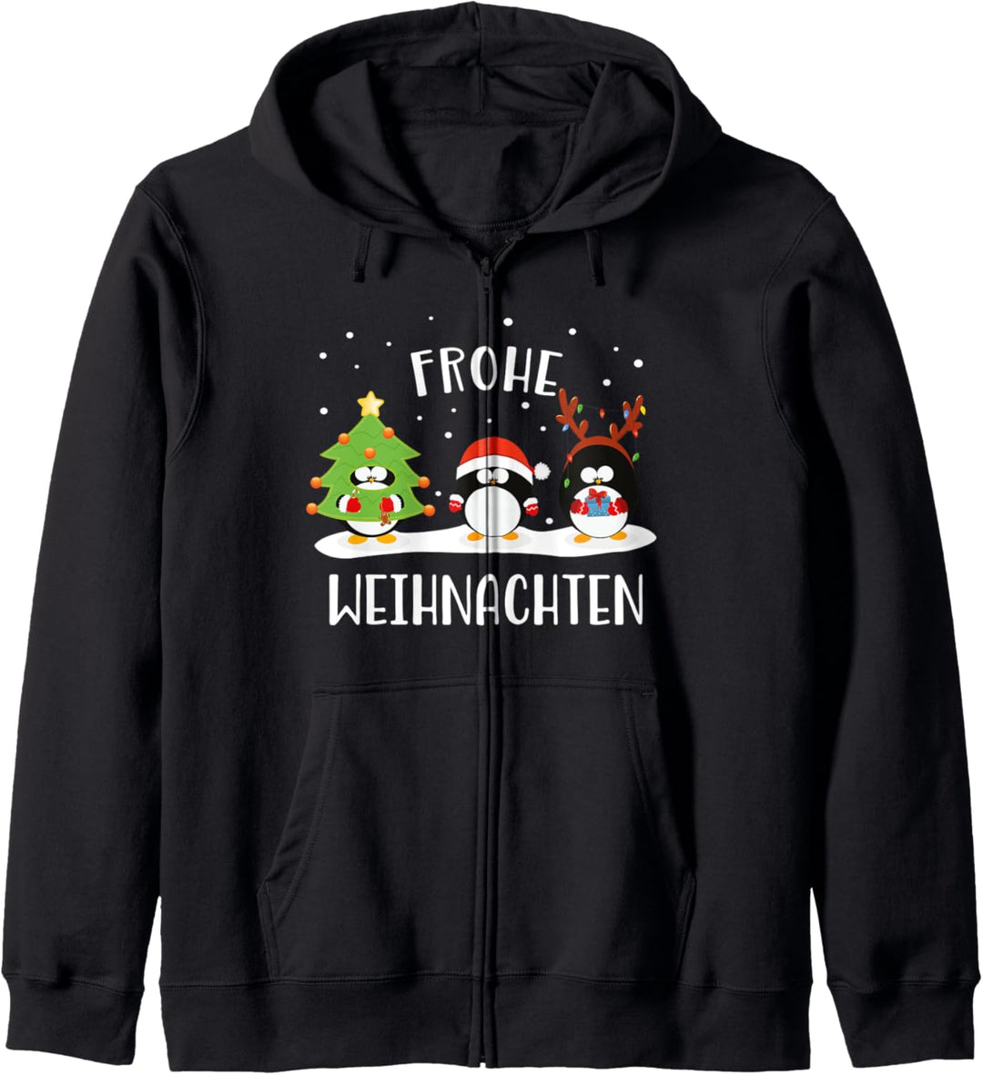 Frohe Weihnachten Merry Christmas Lustig Pinguine Weihnachts Kapuzenjacke