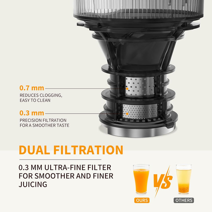 SJ-068 Entsafter Slow Juicer, 152mm Einfüllschacht, Saftausbeute Titanium Gray, Titanium Gray