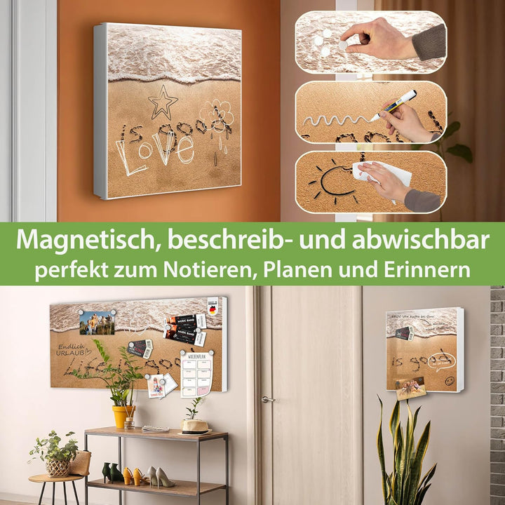 banjado Grosser Schlüsselkasten Glas - Schlüsselbox 30x30cm mit 50 Haken - Schlüsselkasten modern fü