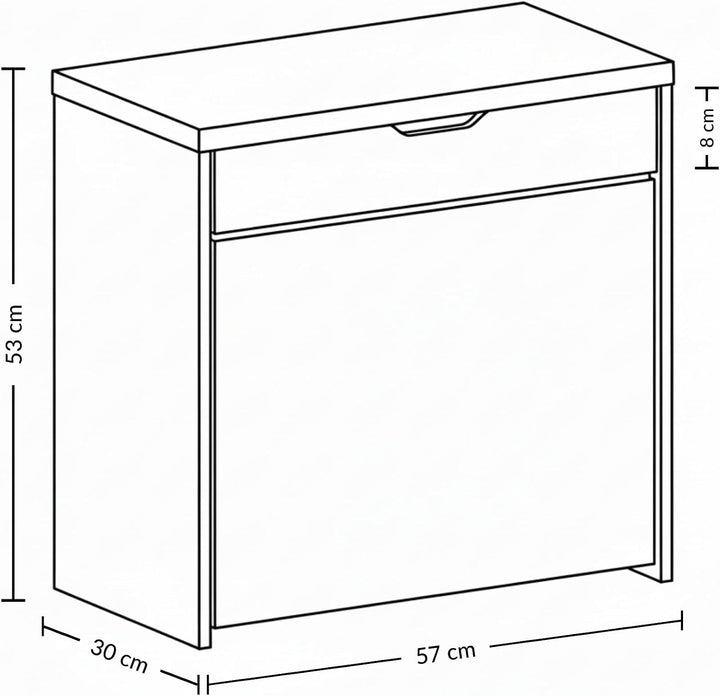 BOXIMO MDF Schuhschrank mit Sitzbank und ausziehbaren Regalen, Polyester Polsterung, 57 x 30 x 53 cm
