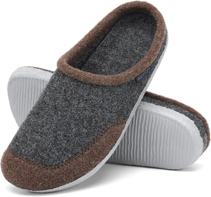 Mishansha Filz Hausschuhe Winter Bequem Filzpantoffeln für Damen Herren Gr.36-48 36 EU Dunkelbraun,