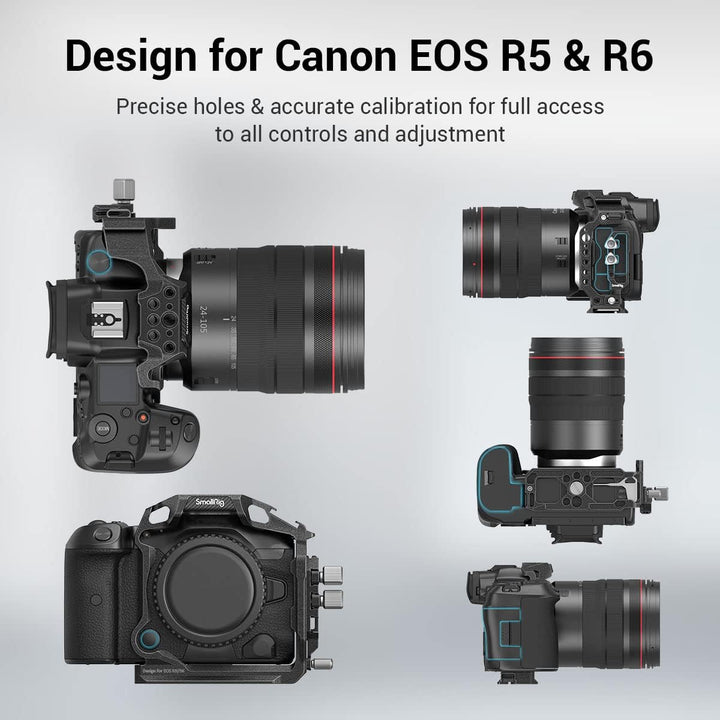 SMALLRIG Camera Cage R5 & R5 C & R6 Halbkäfig, Kamerakäfig mit Kabelklemme für Canon R5 & R5 C & R6-