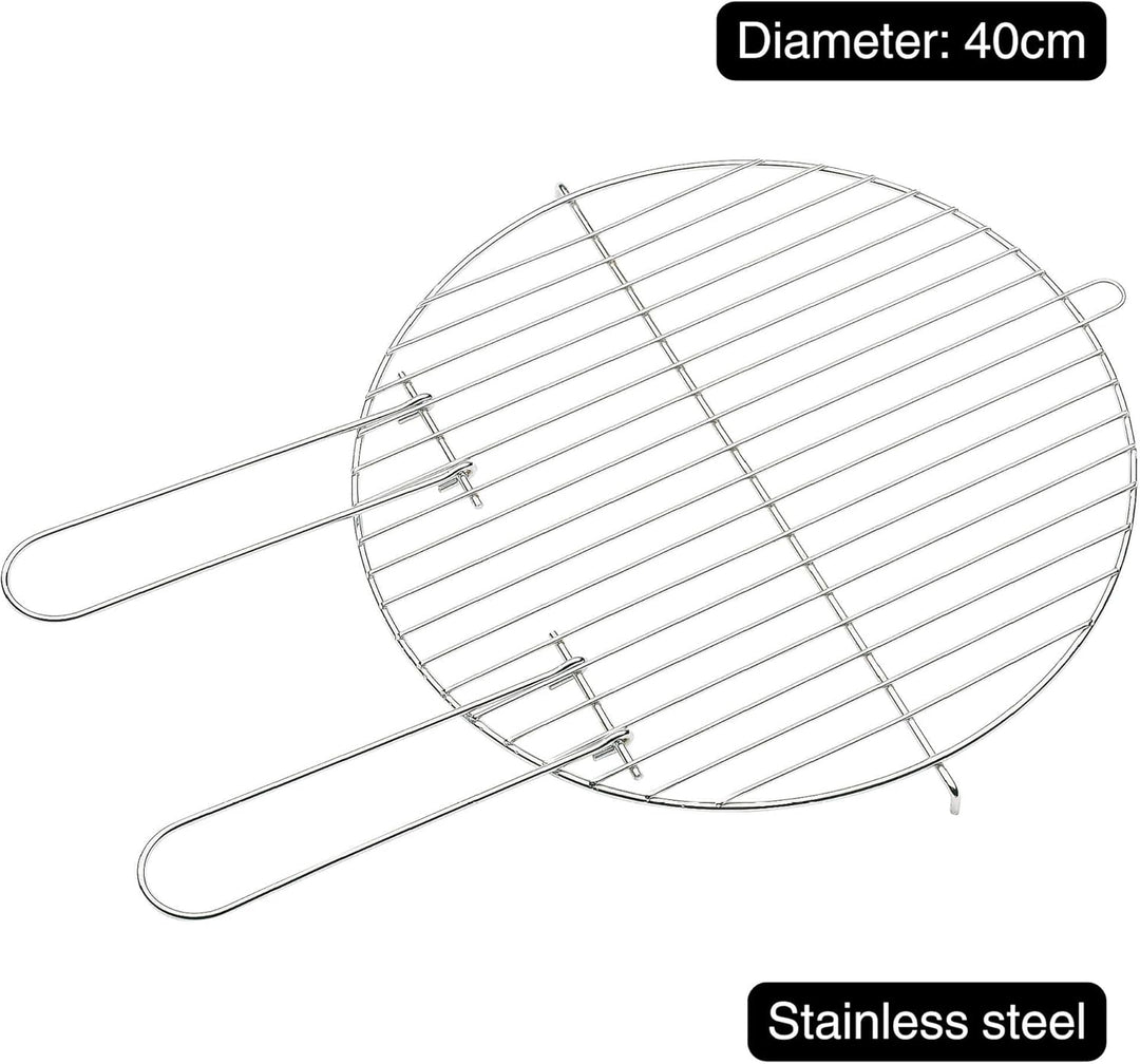 Barbecook Grillrost rund 40 cm mit zwei festen Haltegriffen für Holzkohlegrill, BBQ grill zubehör, e