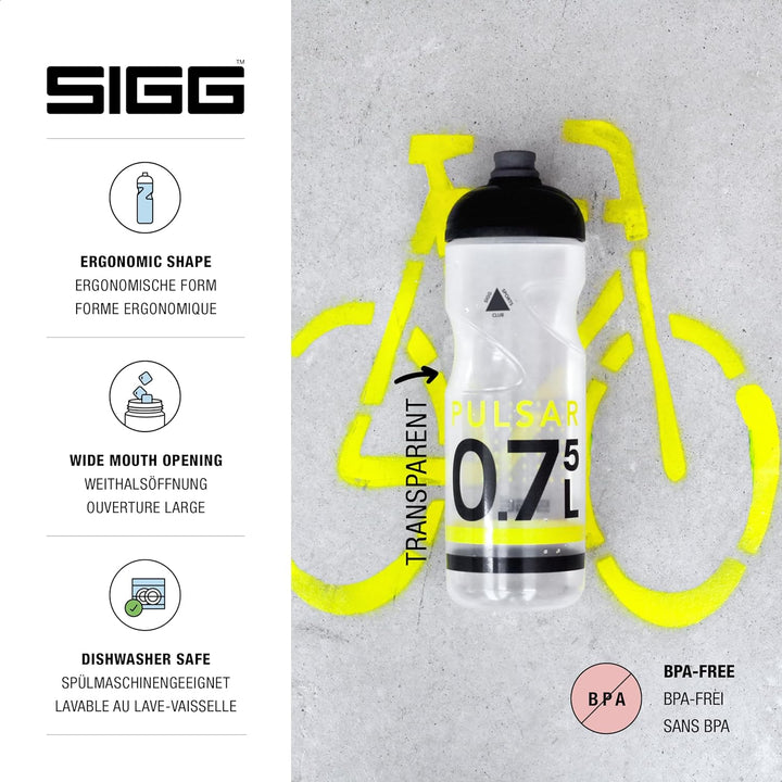 Sigg - Fahrrad Trinkflasche - Pulsar - Quetschbar - Spülmaschinenfest - Federleicht - Auslaufsicher