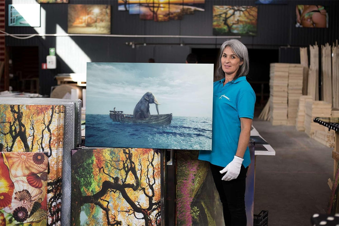 Startonight Bilder Einsamer Elefant auf dem Ozean - Leinwandbilder Moderne Kunst - Tiere Wanddeko Ku
