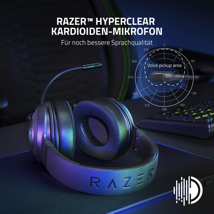 Razer Kraken V3 X USB - Kabelgebundenes USB-Gaming-Headset (Ultra leicht mit 285g, Triforce 40mm Tre