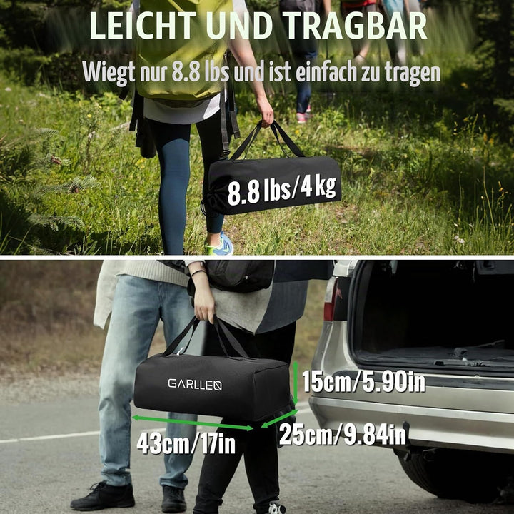 GARLLEN Campingtisch klappbar, 64x40cm &amp; 2 Höhenverstellbar(44/70cm), Aufrollbare Tischplatte, abneh
