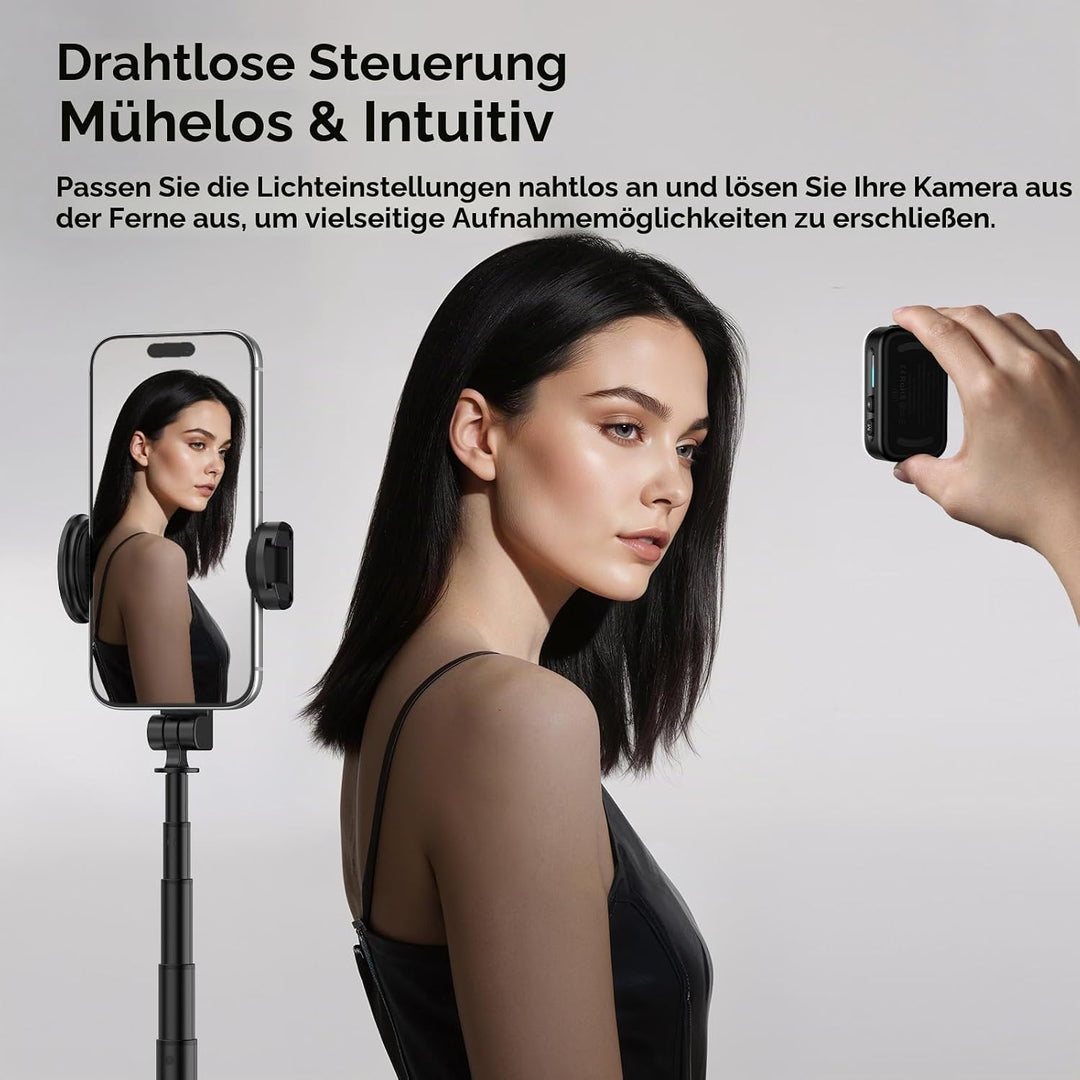 Ulanzi M02 Mini Magnetisches Selfie Licht mit Blitzlicht, 7W Handy Licht mit 5600K Tageslicht, Kabel