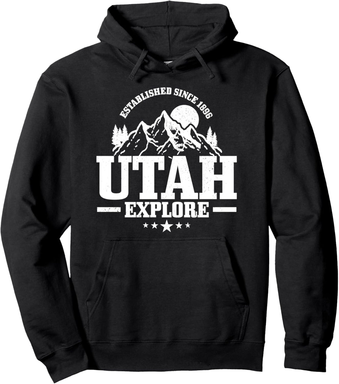 Utah Est. 1896 Vintage Berge Outdoor USA Souvenir Pullover Hoodie