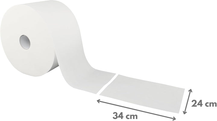 2 Putztuchrollen weiss | 2-lagig | 24x34 cm | 1500 Abrisse | perforiert | Zellstoff | saugstarke und