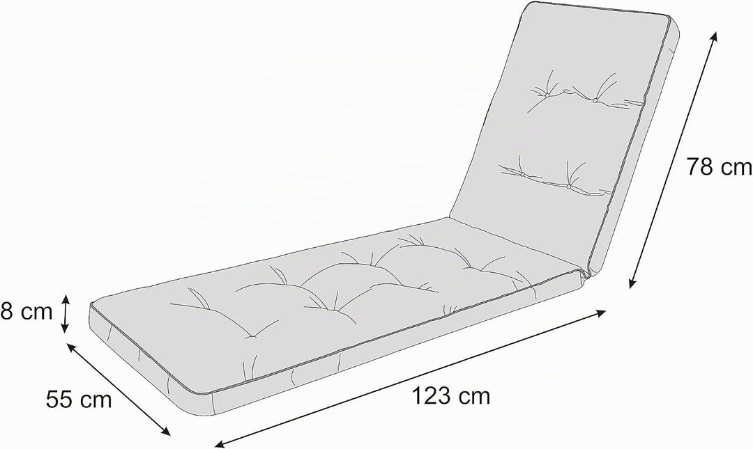 Liegenauflage, Auflage für Gartenliege 200 x 55 x 8 cm, Auflagen für Deckchair, Polsterauflage für S