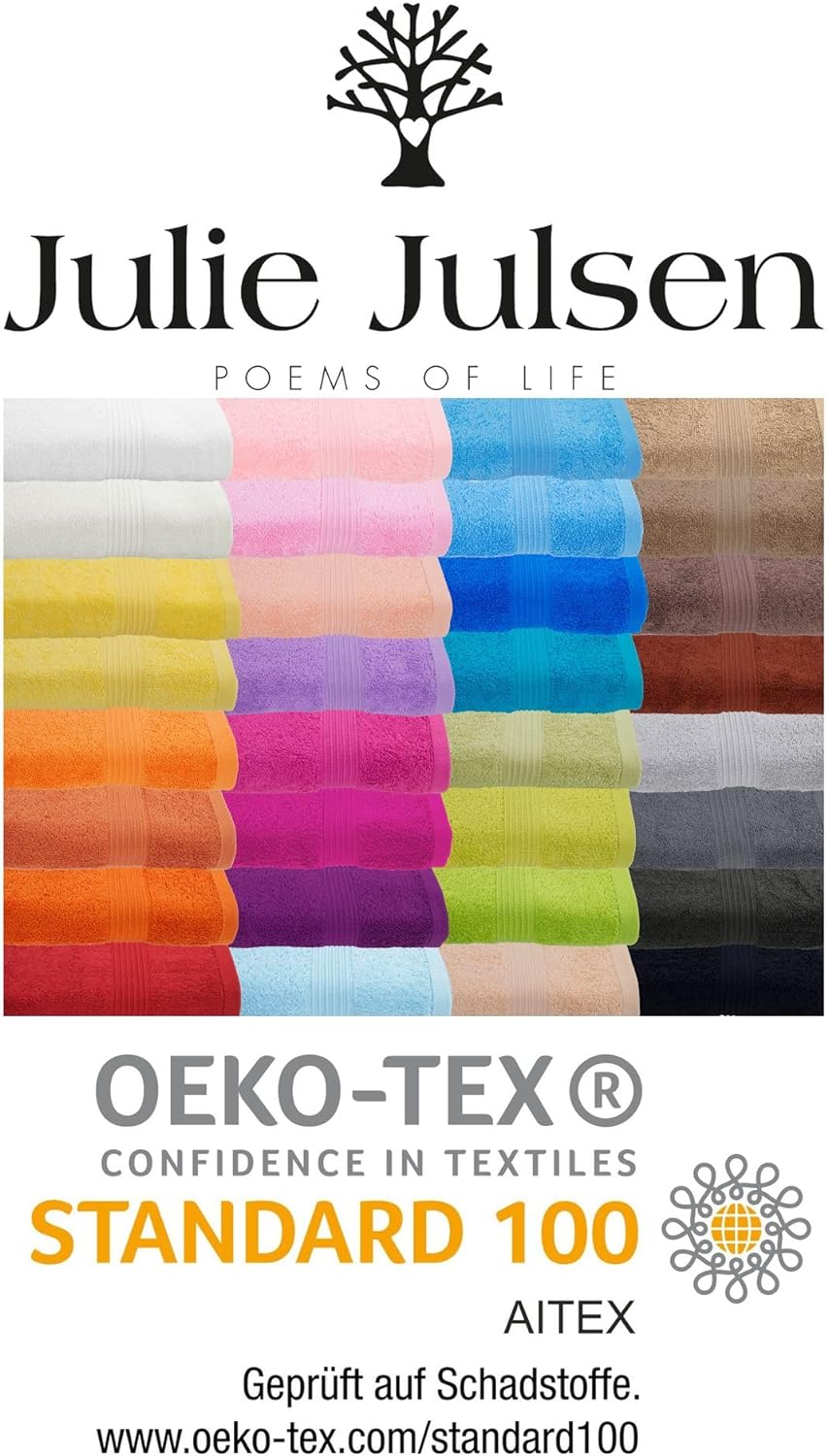 Julie Julsen 2er Pack Saunatücher 28 Farben erhältlich Reine Baumwolle Qualität 500 GSM Strandtuch P