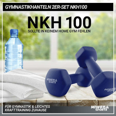 Miweba Sports Neopren Hantelset NKH100 | 𝐏𝐫𝐨𝐟𝐢 Hanteln - 0.5-10.0 Kg - Hexagon Hanteln Set - Kurzhan