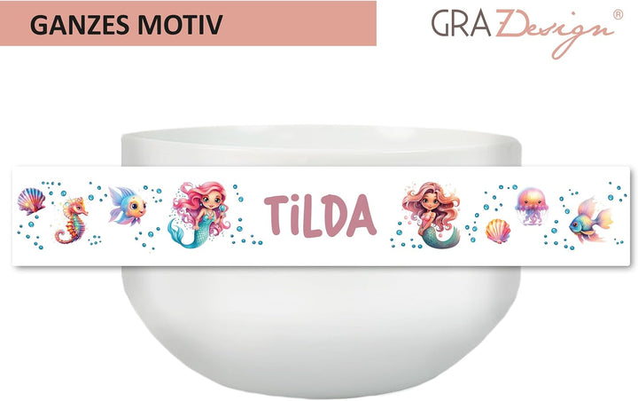 GRAZDesign Müslischale mit Name Meerjungfrau Mädchen Schale personalisiert Keramik