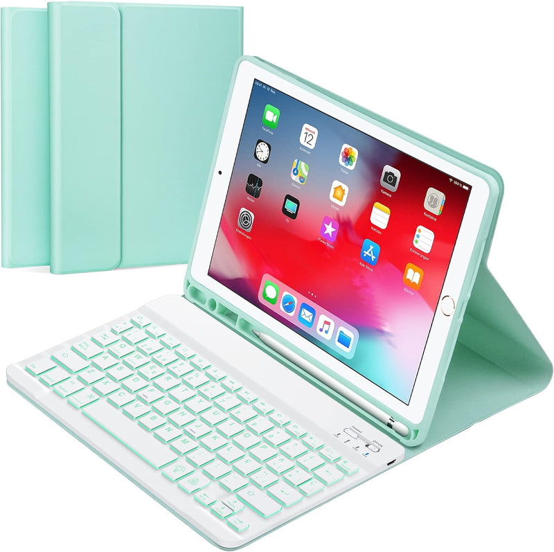 Qoosea Schutzhülle mit spanischer Tastatur für iPad 10,2 Zoll 9th 2021/ 8th Gen / 2020/7th Gen 2019/
