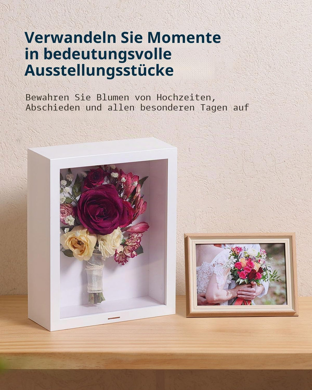 Wisedry 3D Schattenbox 25,4 x 20,3 cm Bilderrahmen Deep Box Display Fotorahmen für getrocknete Blume