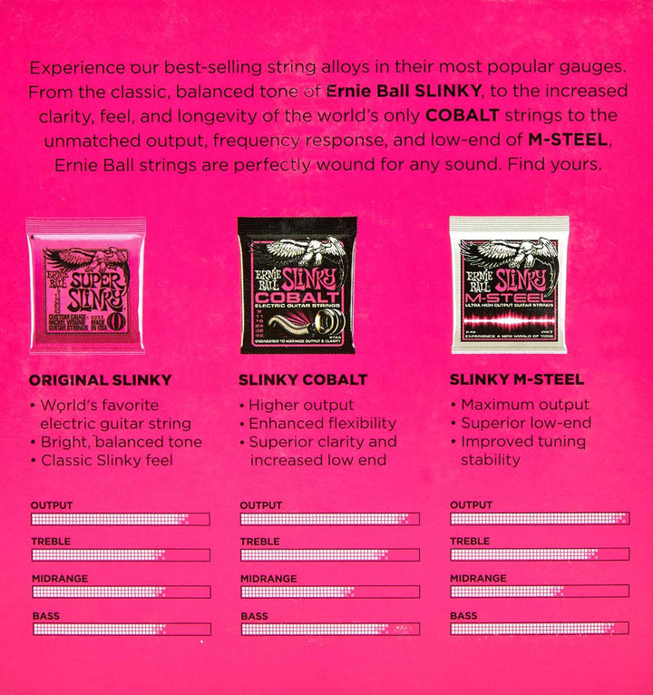 Ernie Ball Super Slinky E-Gitarre Ton-Pack, Stärke 9-42 Super (9–42), Super (9–42)