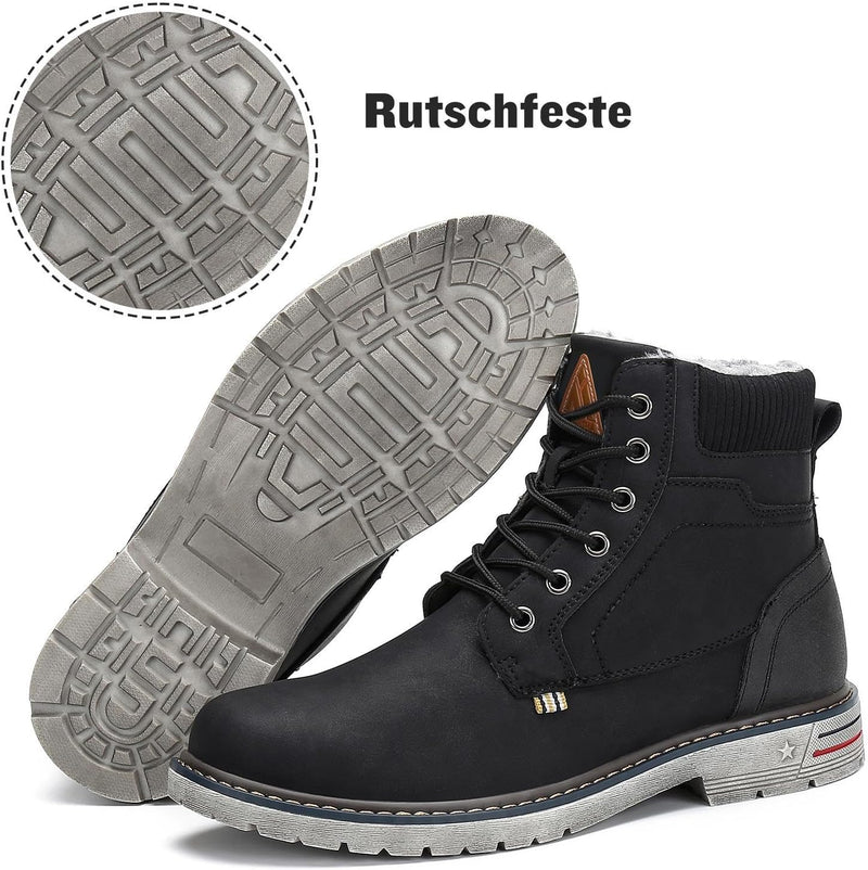 Mishansha Warme Gefüttert Winterschuhe Herren Damen Wasserabweisend Winterstiefel Wanderschuhe Gr.36