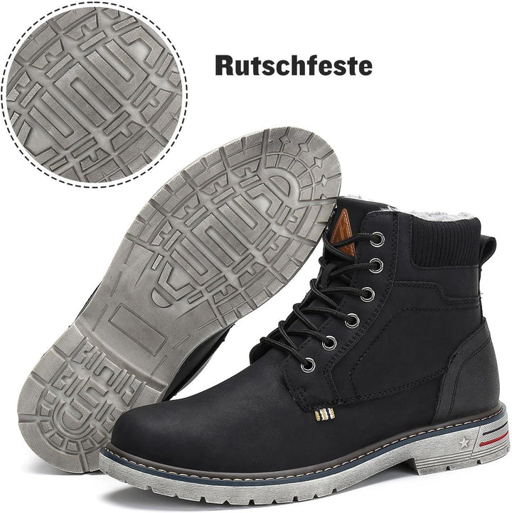Mishansha Warme Gefüttert Winterschuhe Herren Damen Wasserabweisend Winterstiefel Wanderschuhe Gr.36