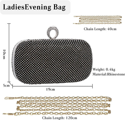 CORIOS Damen Abendtasche Strass Handtasche Damen Glitzer Clutch Strasssteine Schultertasche Braut Ha