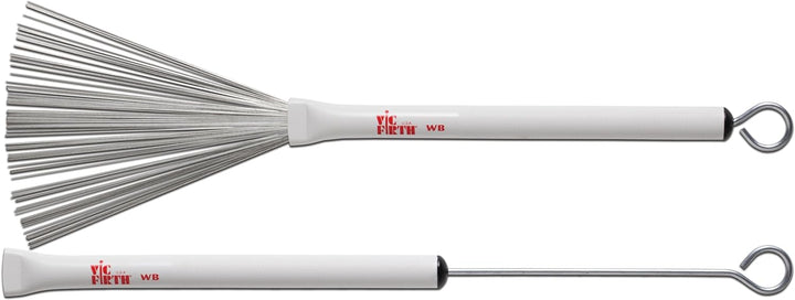 Vic Firth Retractable Wire Jazz Brushes - White Split Single, Split Single