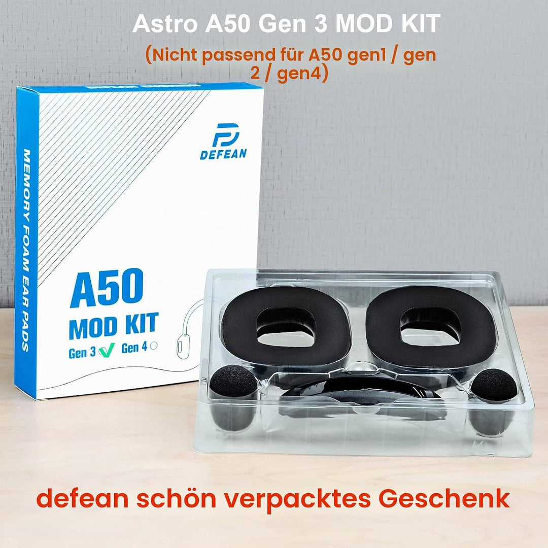 A50 Gen 3 Mod Kit – defean Ersatz-Ohrpolster und Kopfband, kompatibel mit Astro A50 Gen 3 Headset, O
