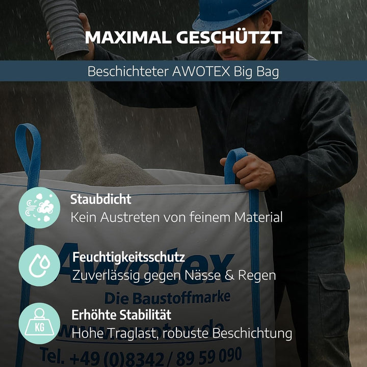 18 Stück Big Bag beschichtet in 90 x 90 x 110 cm I Säcke mit 4 Hebeschlaufen I mit 1000kg Traglast I