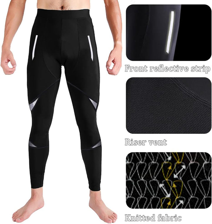 NuCamper Fahrradhose Herren Lang Radlerhose Kompression Mountainbike Radhose MTB Hose Herren mit Atm