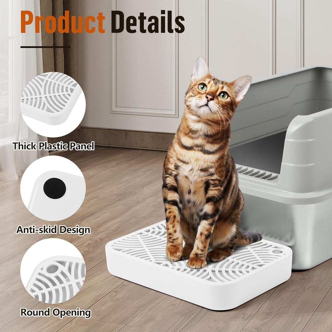 Kunststoff Katzentreppe, Katzentoilettenrampe mit Filterfunktion, Katzenstreu-Filterpedal für Kätzch