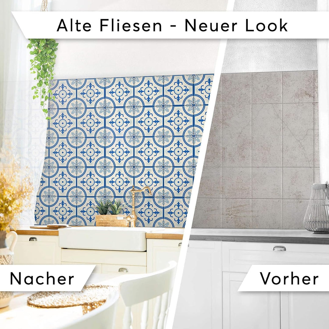 30 Stück Folie Klebefliesen 20x20 cm für Küche und Bad - Fliesenfolie, Fliesenfaufkleber - Stickerfl