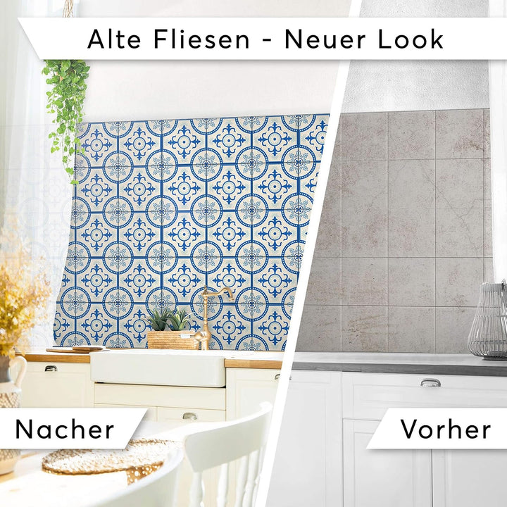 30 Stück Folie Klebefliesen 20x20 cm für Küche und Bad - Fliesenfolie, Fliesenfaufkleber - Stickerfl