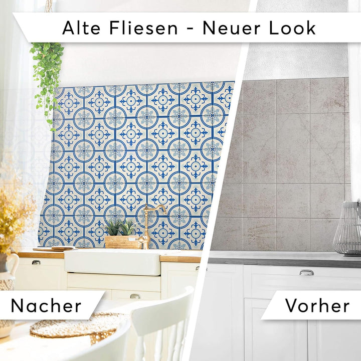 20 Stück Fliesenfolie für Bad und Küche 20x20 cm - Klebefliesen, Mosaikfliesen - Klebefolie Fliesen