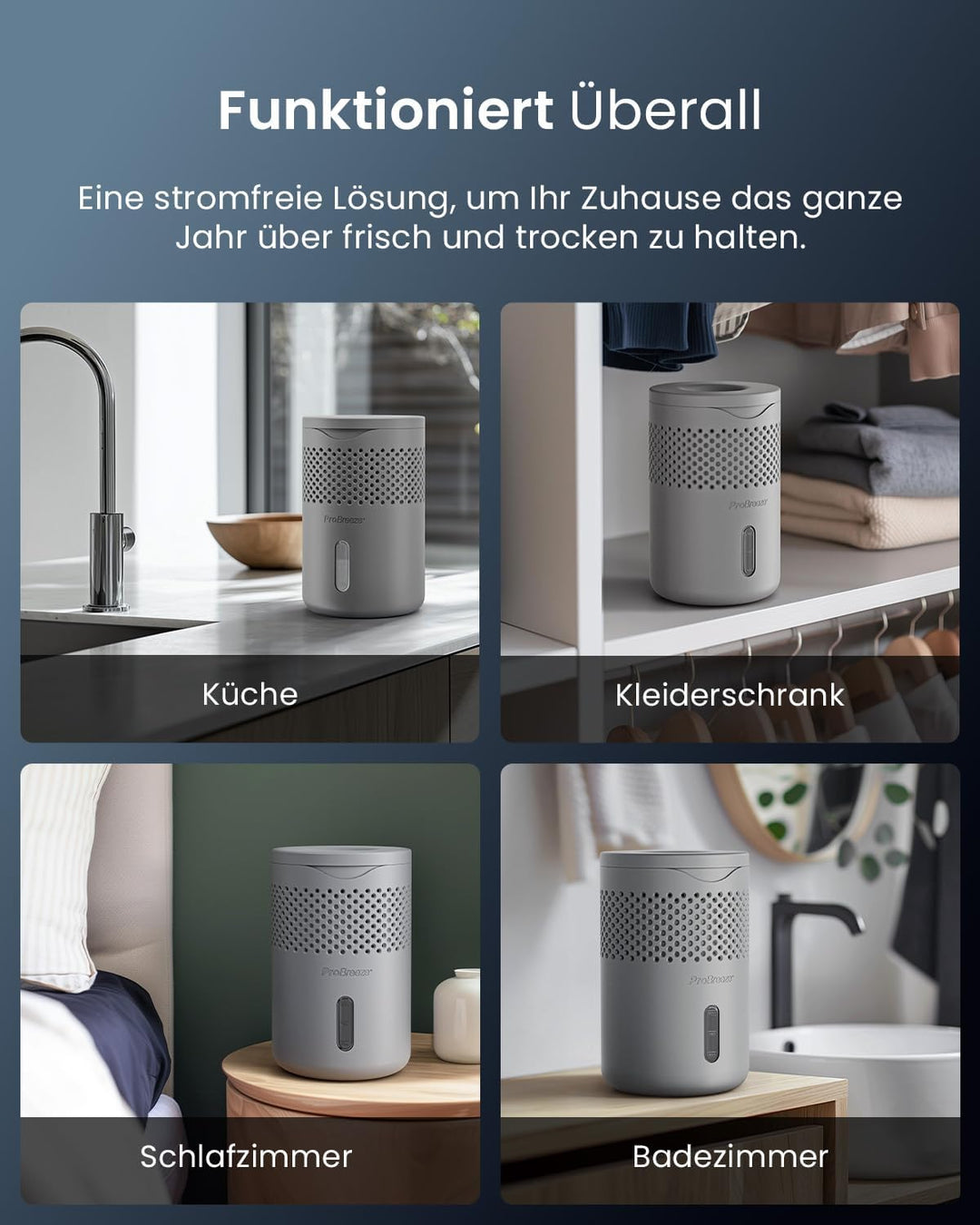 Pro Breeze Osmo Luftentfeuchter – Geräuschlos & Nachfüllbar - Raumentfeuchter für Zuhause, Schlafzim
