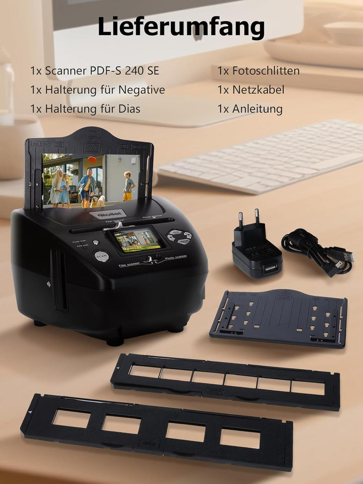 Rollei PDF-S 240 SE - Multiscanner für Fotos, Dias und Negative, sekundenschneller Scanvorgang, inkl