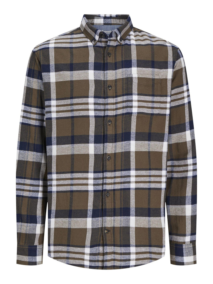 Jack &amp; Jones Herren Jjeclassic Autumn Check Shirt Ls Sn Langarmhemd XS Canteen, XS Canteen