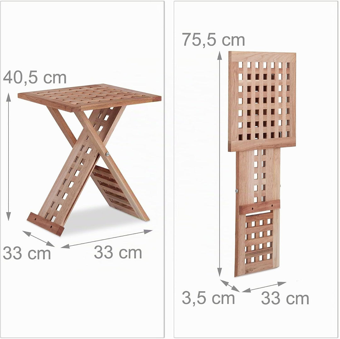 Relaxdays Beistelltisch klappbar, Klapptisch Walnuss, Couchtisch klein, Nachttisch eckig, HBT: 40,5
