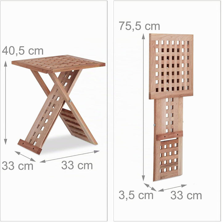 Relaxdays Beistelltisch klappbar, Klapptisch Walnuss, Couchtisch klein, Nachttisch eckig, HBT: 40,5