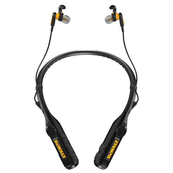 DEWALT Heavy Duty Black Edition 2-in-1 Bluetooth Nackenbügel-Kopfhörer mit Lautsprecher, kabelloses