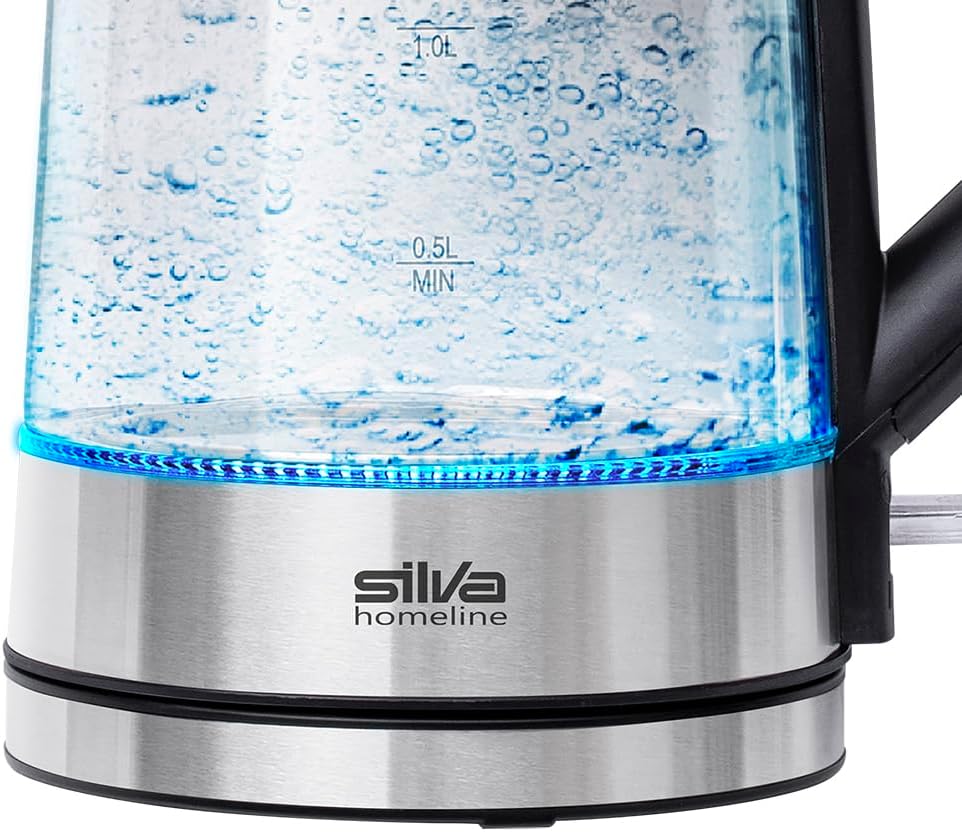 SILVA SCHNEIDER Glas Wasserkocher KL-G 2007, 1,7 Liter, 2200 Watt, mit Easy-Fill Deckel