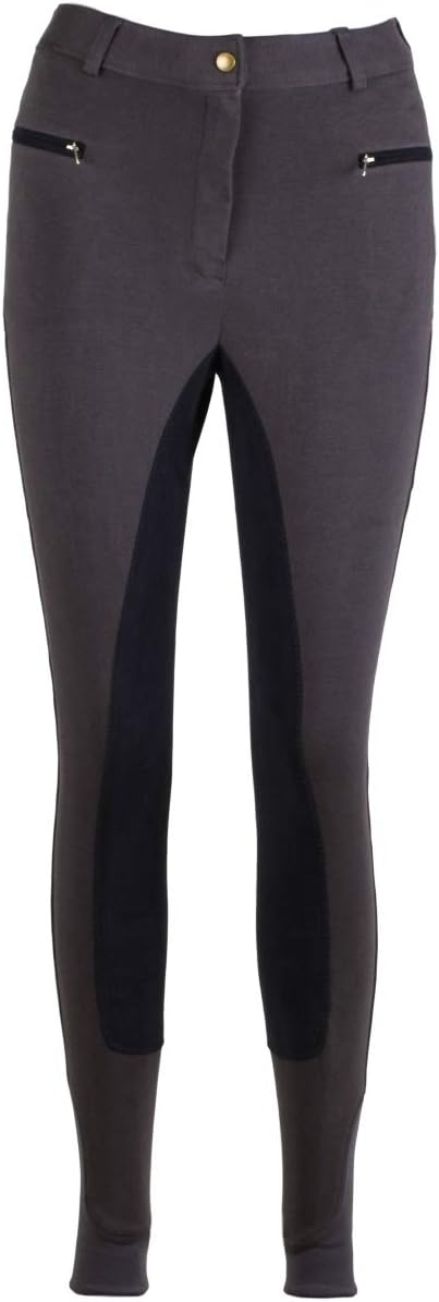RL24 Damen Reithose Vollbesatz Flex BASICLINE 52 Dunkelgrau/Schwarz, 52 Dunkelgrau/Schwarz