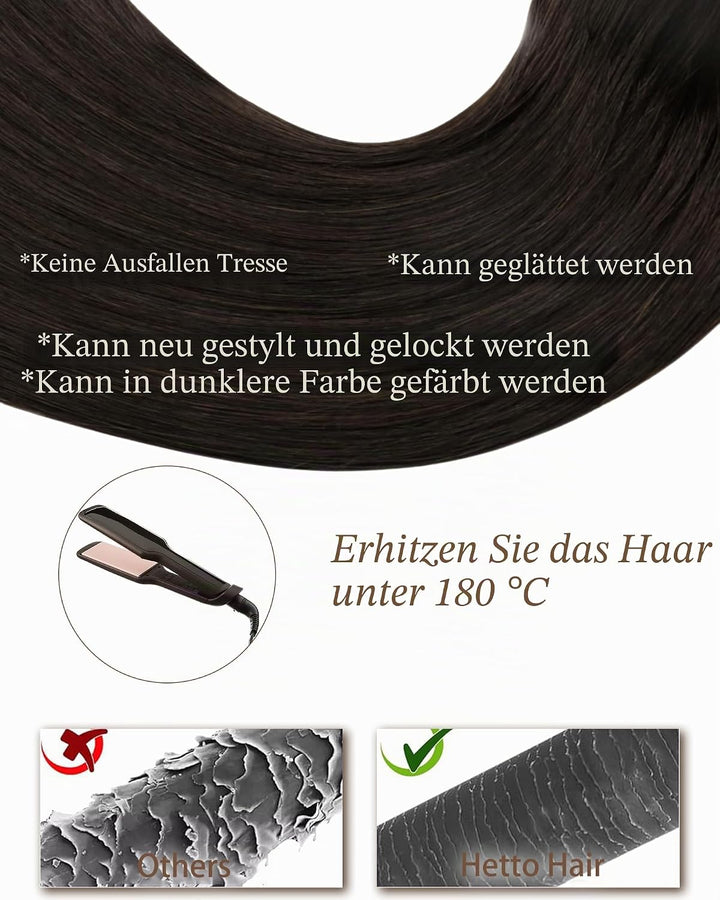 Hetto Braun Echthaar Tressen Extensions Remy Tressen Echthaar Extensions Naturlich Tressen Echthaar