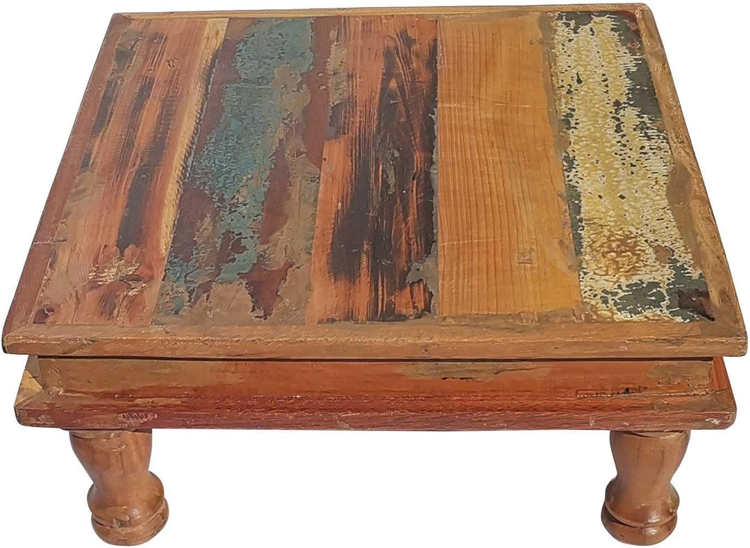 Casa Moro Shabby Chic Tisch Siera M 40x40 cm braun bunt quadratisch aus Altholz gefertigt | Bajot Be