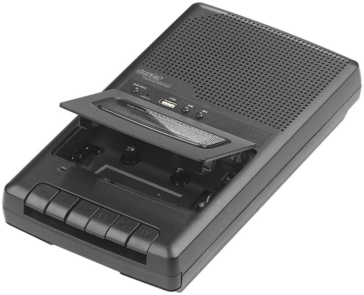 auvisio Kassettenrekorder: Mobiler Kassettenspieler & USB-Digitalisierer, Lautsprecher & Mikrofon (K