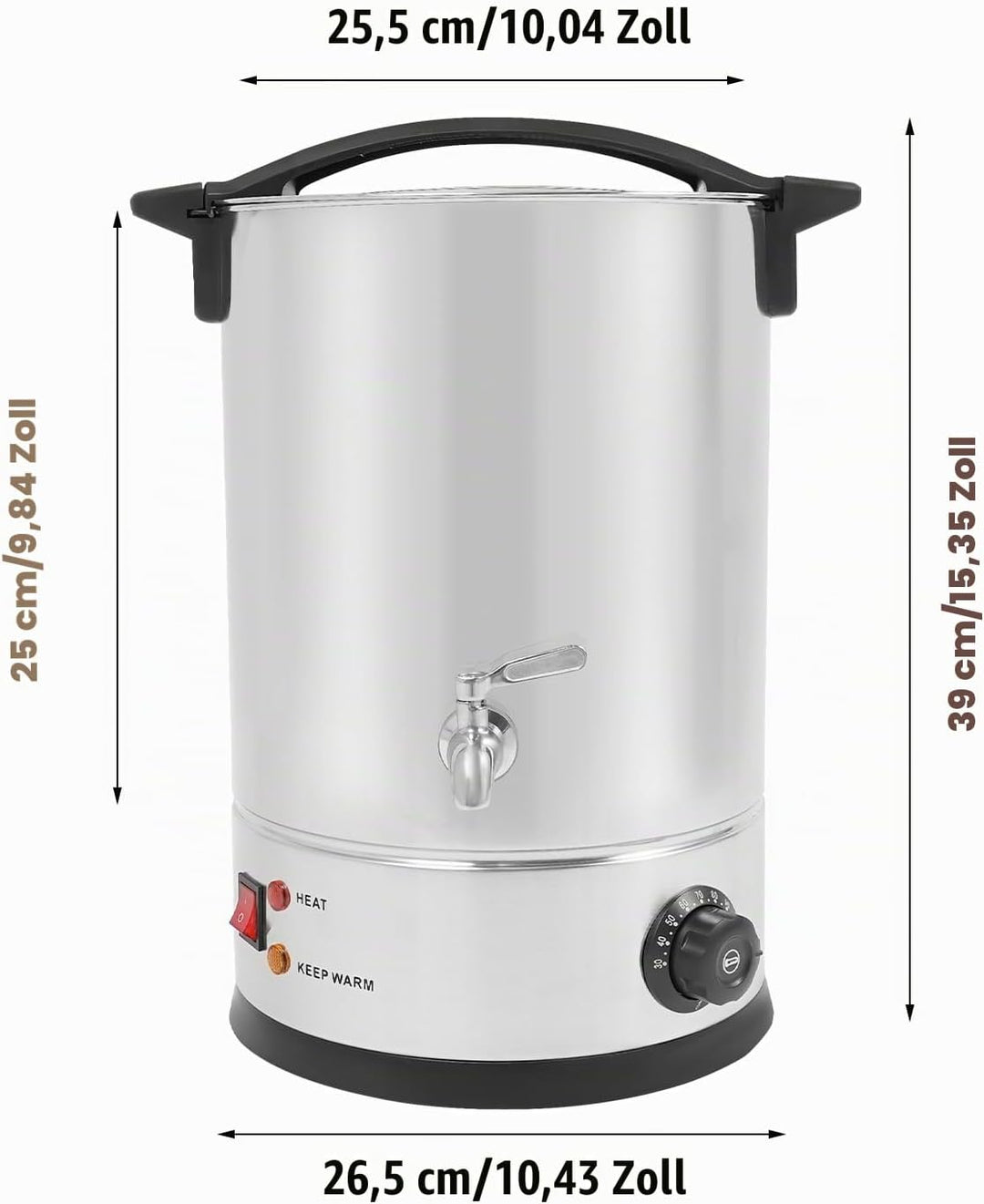 Cutycaty 8L/10L/12L/15L Wachsschmelzer für Kerzen 1800W Elektrischer Wachsschmelzofen aus Edelstahl