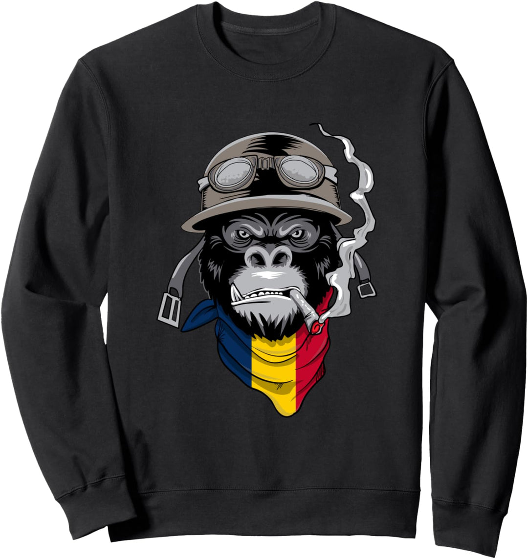 Tschad Flagge Motorradfahrer Tschadianer Sweatshirt