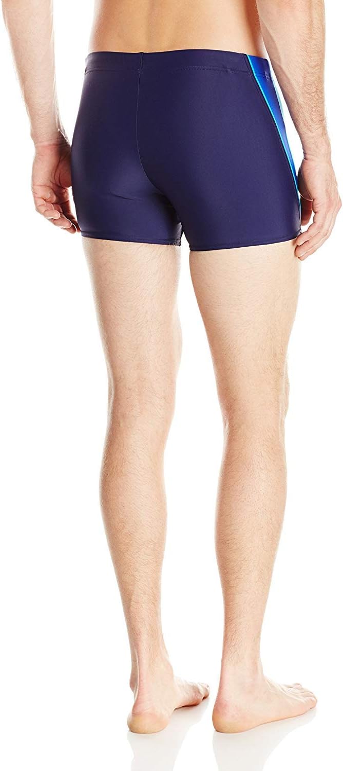 Speedo Fitness Splice Powerflex Eco Square Leg Badeanzug Marineblau/Blau XL, Marineblau/Blau XL