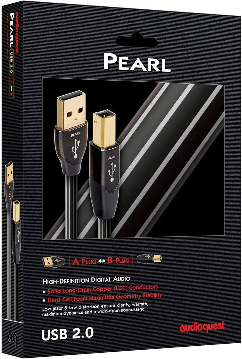 AudioQuest 0.75m Pearl USB A-B USB-Kabel 0,75 m USB B schwarz