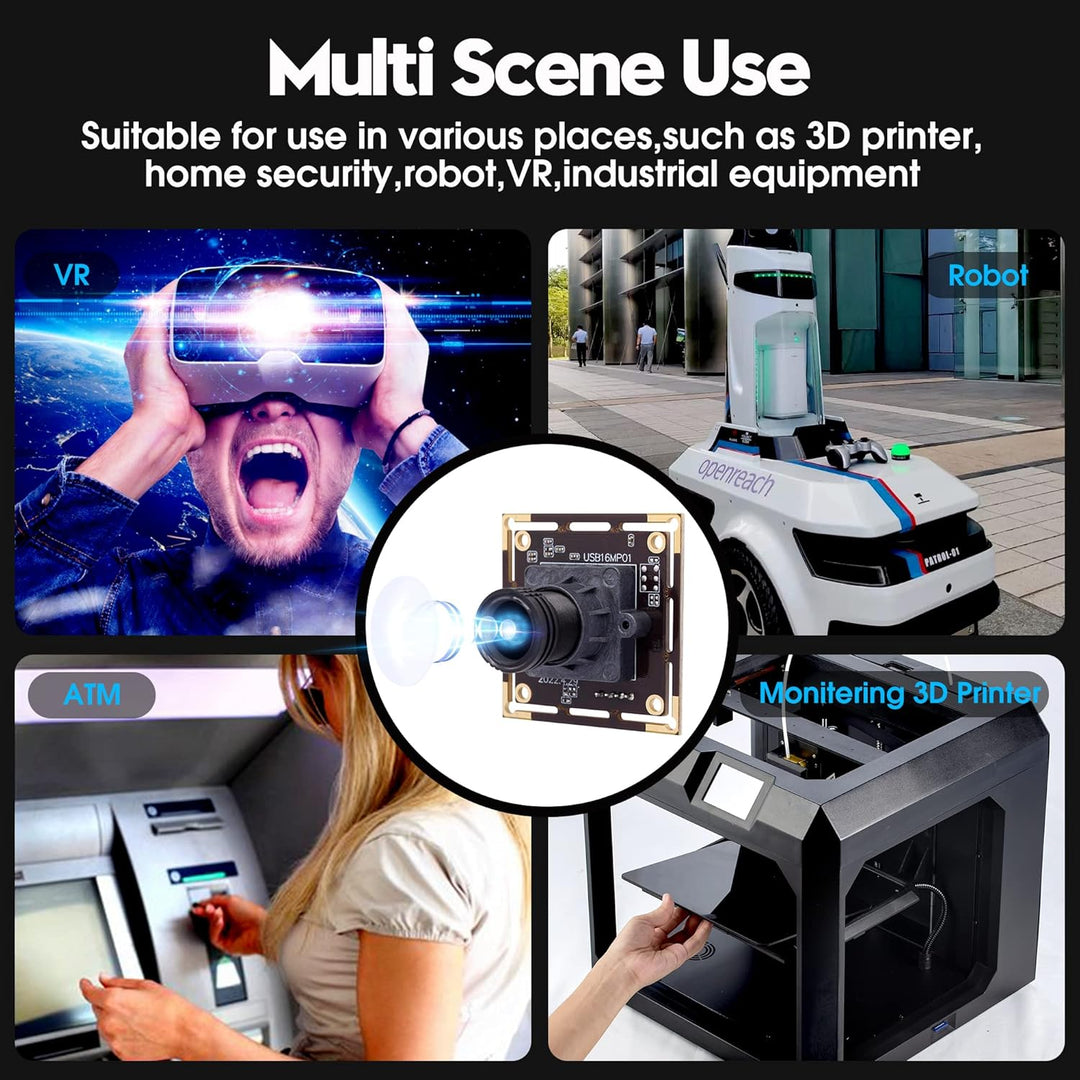 ELP 16MP USB-kameramodul Ultra HD 3496P USB-Kamera mit IMX298 Bildsensor Webcam, Plug and Play Embed