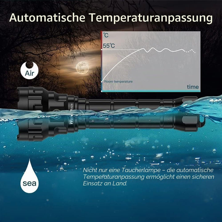 Wurkkos DL70 Tauchlampe, 13.000 Lumen Tauchen Taschenlampe, 4*XHP50.2 LEDs Unterwasser Taschenlampe,